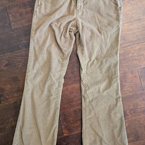 Tan Corduroy Pants with Flared Leg for Casual Wear